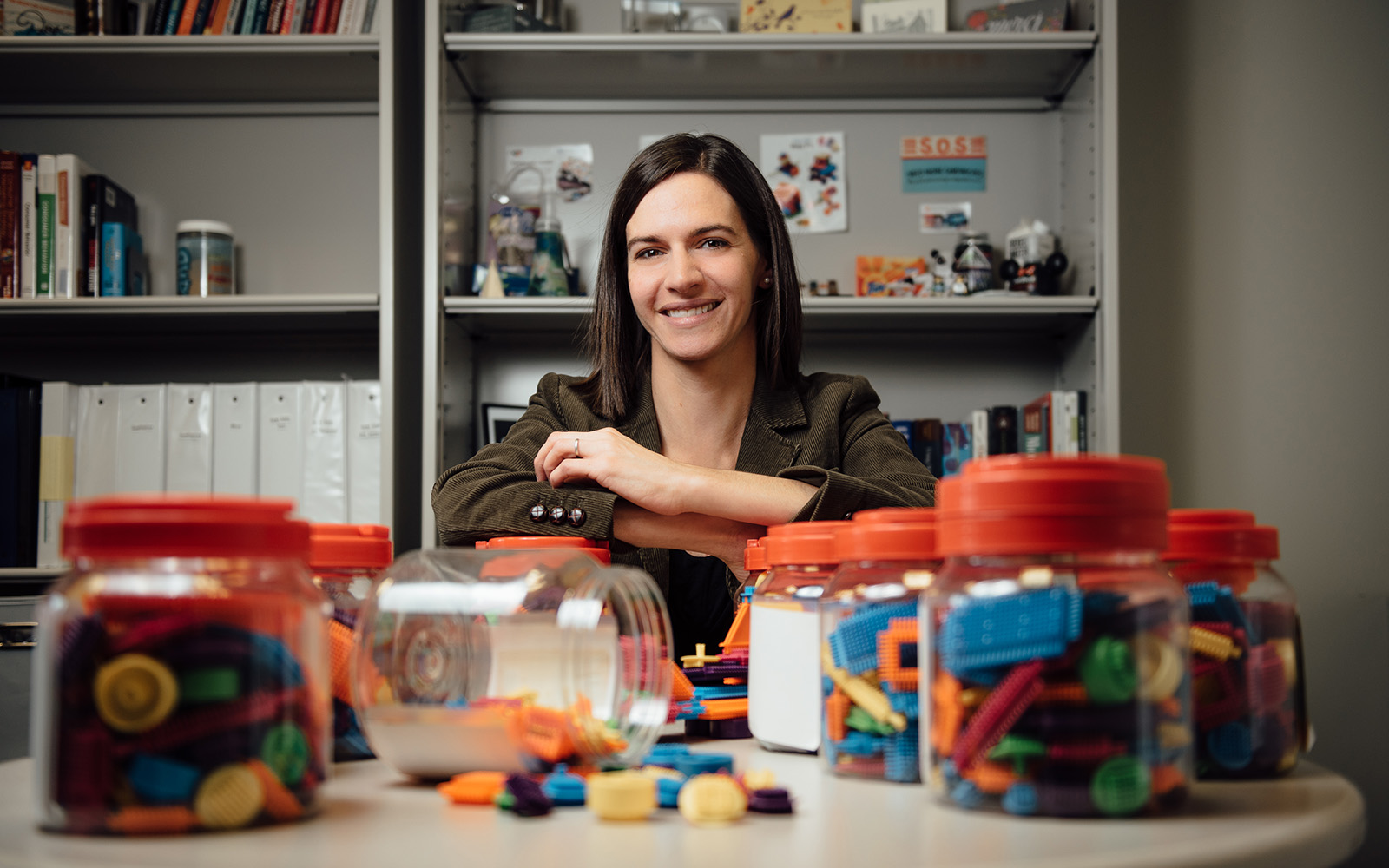 In their studies, UConn marketing professor Kelly Herd (pictured, above) and Ravi Mehta of the University of Illinois at Urbana-Champaign, ask participants to design a child’s toy, select ingredients for a new kids’ cereal, and redesign a grocery cart for the elderly. Each time, the group that produced the most original products was the one instructed to imagine the target consumers’ feelings before beginning the task. (Nathan Oldham/UConn School of Business)
